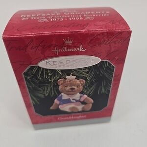 Hallmark Keepsake Ornament Granddaughter Bear 25 Years 1998 Boxed